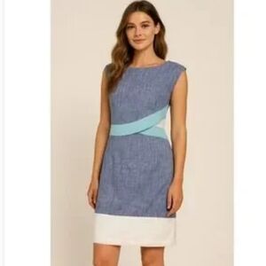 Idillio POSITANO Linen Sleeveless Shift Dress Made In ITALY